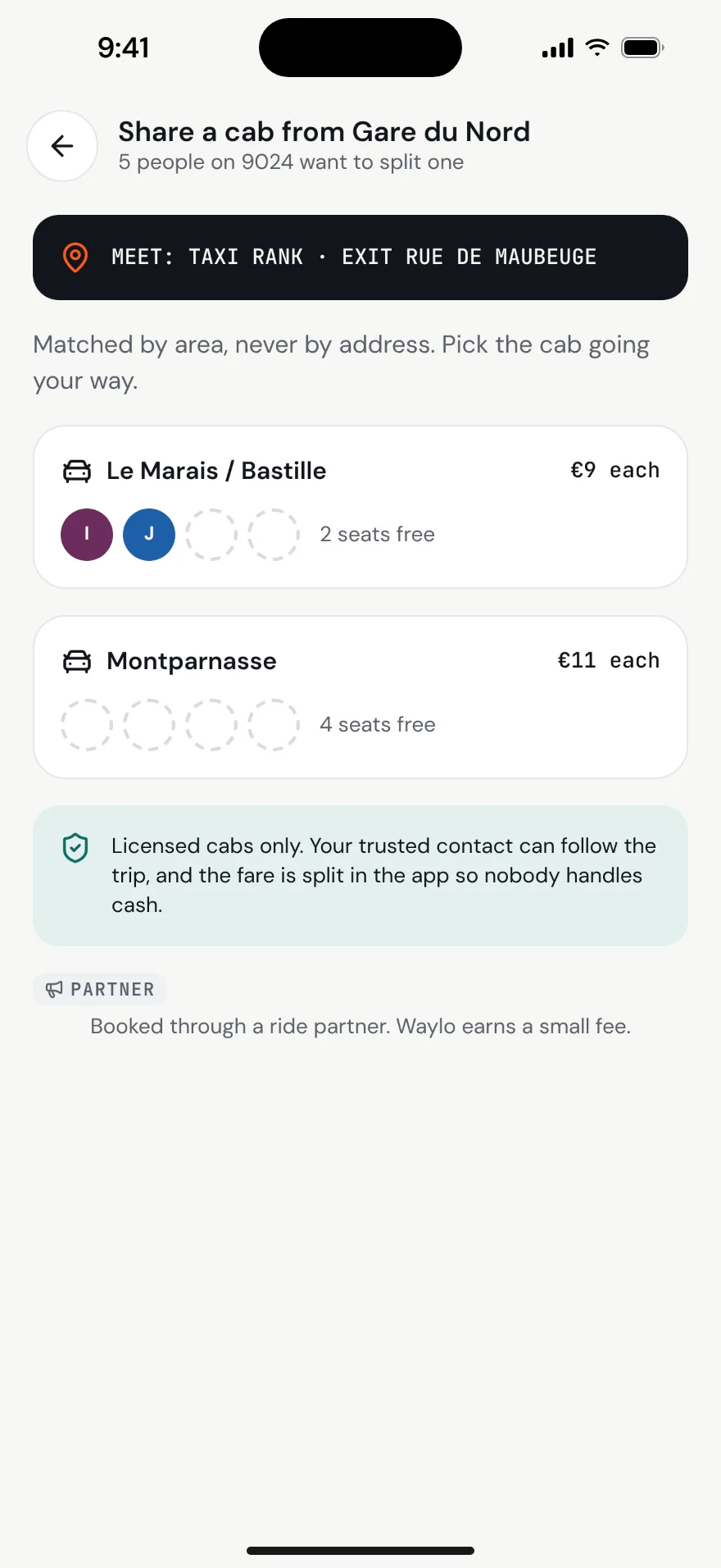 Shared rides in Waylo